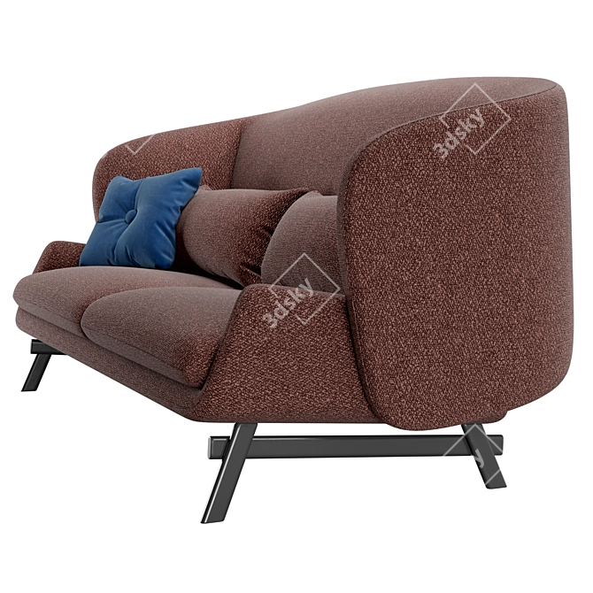 Elegant Coquille Shell Inspired Sofa 3D model image 3