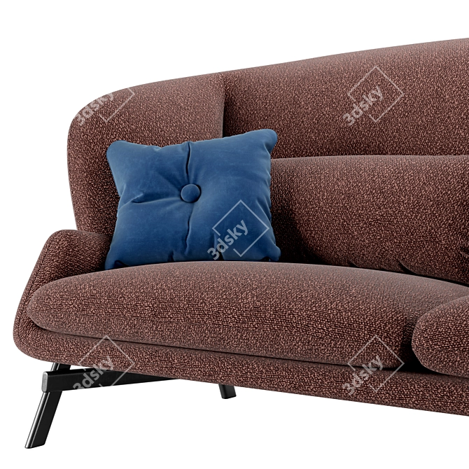 Elegant Coquille Shell Inspired Sofa 3D model image 5