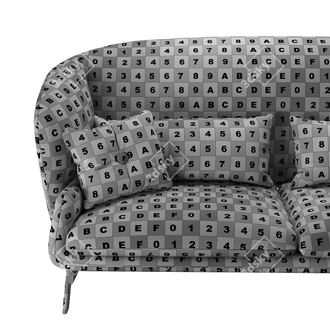 Elegant Coquille Shell Inspired Sofa 3D model image 7