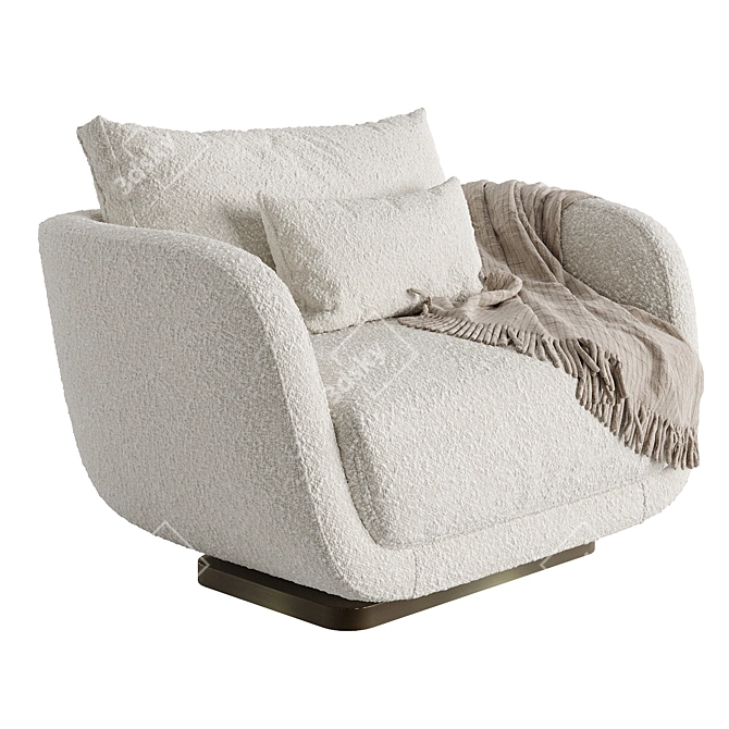 Sleek Modern Lounge Chair 3D model image 3