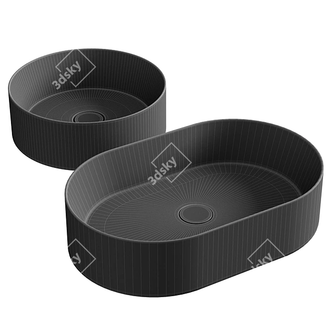Elegant Track Oval Basin Nuvola 3D model image 2