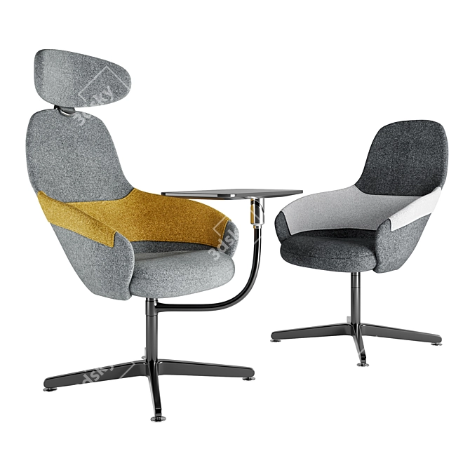 Modern Ergonomic Lounge Chair with 3D Design 3D model image 1