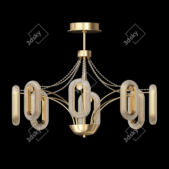 Ring LED Ceiling Light Fixture 3D model image 1