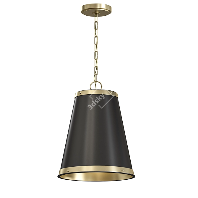 Black Brass Pendant Light 60W 3D model image 1