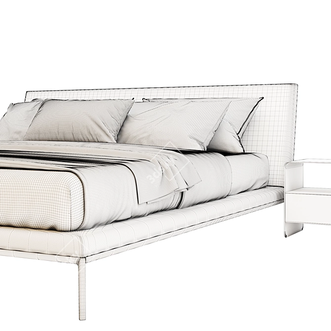 Contemporary Elegance Bed 3D model image 5