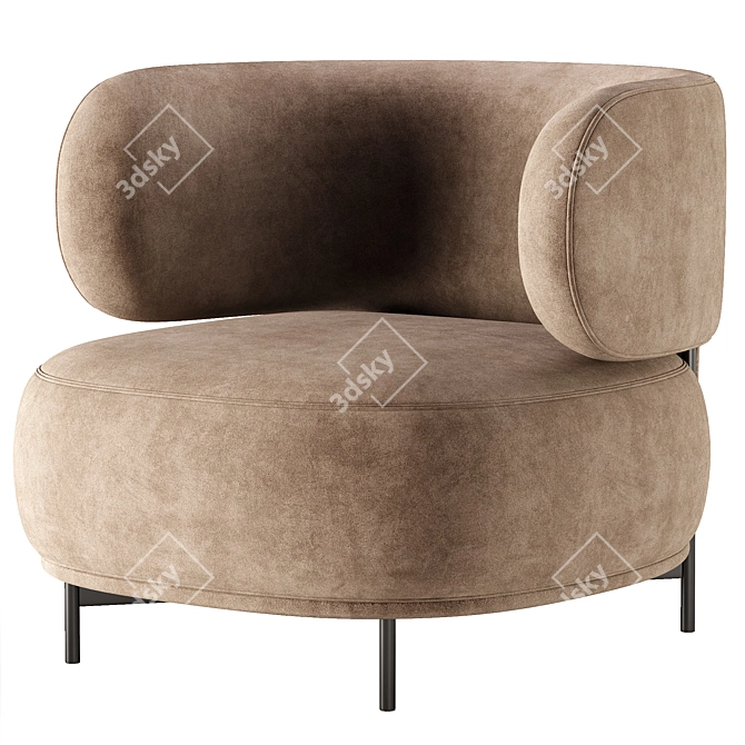 Modern AKIKO Lounge Armchair Design 3D model image 1
