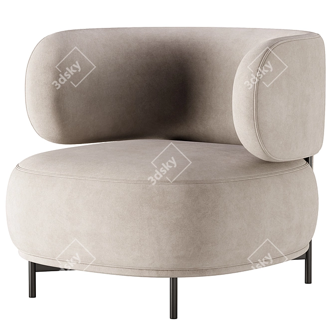 Modern AKIKO Lounge Armchair Design 3D model image 2