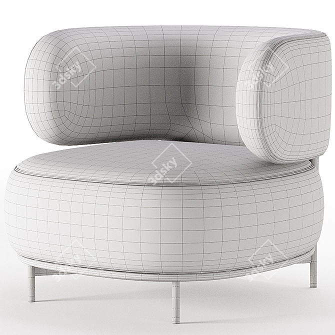 Modern AKIKO Lounge Armchair Design 3D model image 3