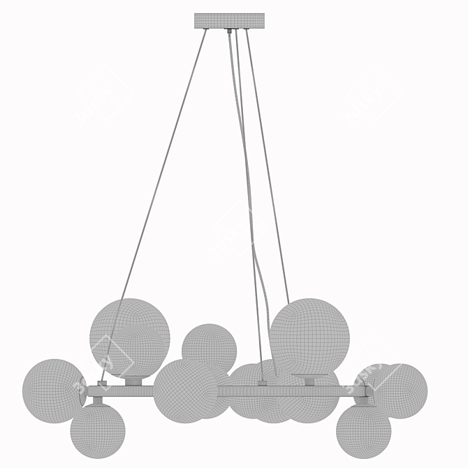 Indigo Molecola 14-Light Pendant Chandelier 3D model image 2