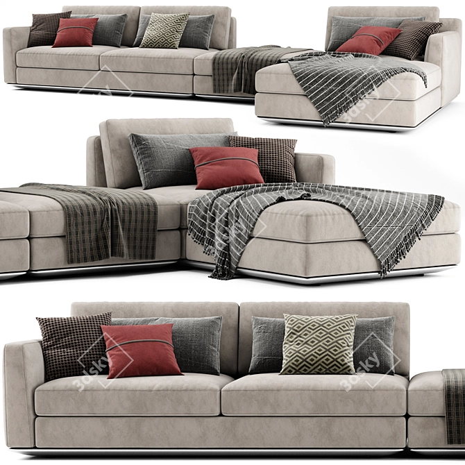 Modern Horm Ellington Sectional Chaise 3D model image 1