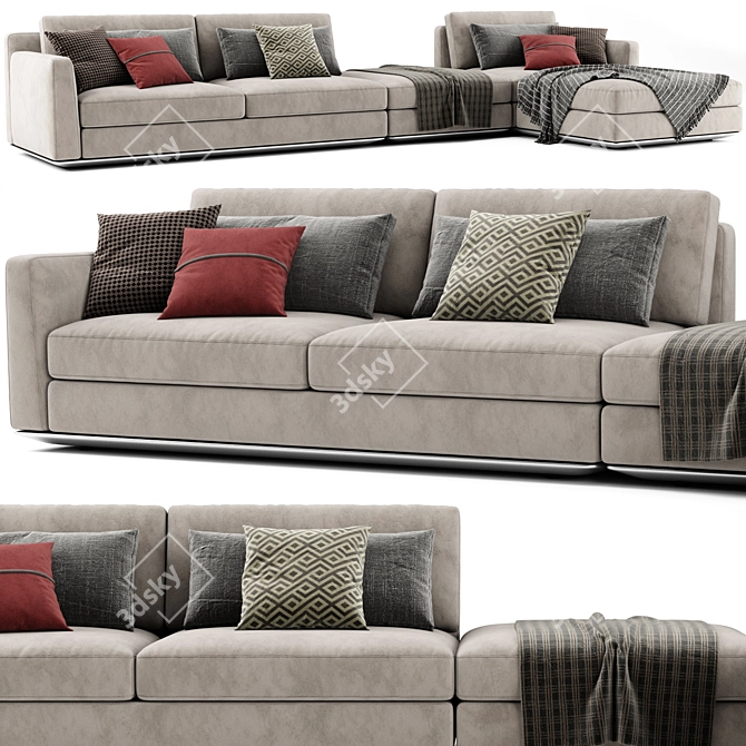 Modern Horm Ellington Sectional Chaise 3D model image 2