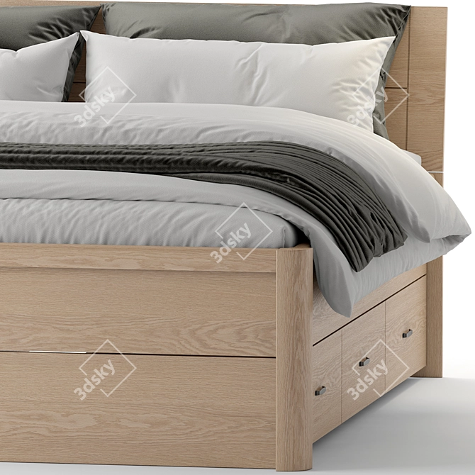 Lyngby Stained Bed Frame 3D model image 5