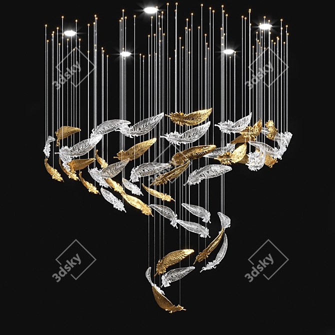 Ethereal Contour Chandelier 3D model image 4