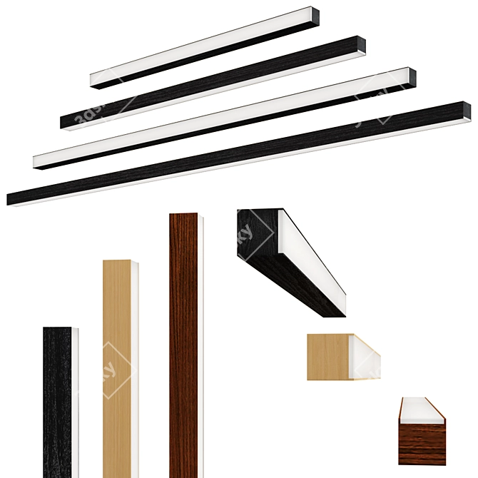 Tunto LED28 Oak Wall Lamp 3D model image 1
