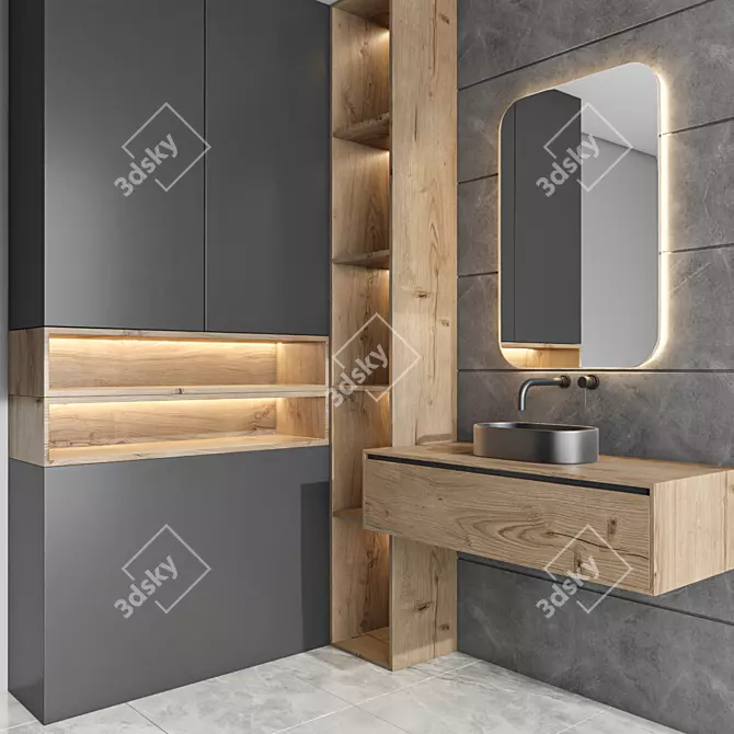 Versatile Bathroom Furniture Set 70 3D model image 4