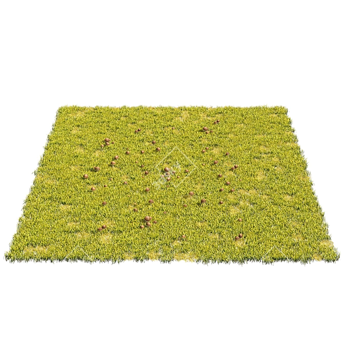 Detailed Grass & Mushroom Lawn 3D 3D model image 2