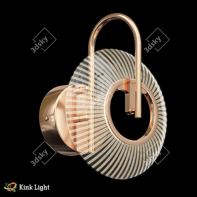 Golden LED Room Wall Light 3D model image 1