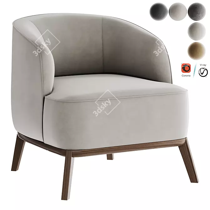 Modern and Stylish Megan Armchair 3D model image 1