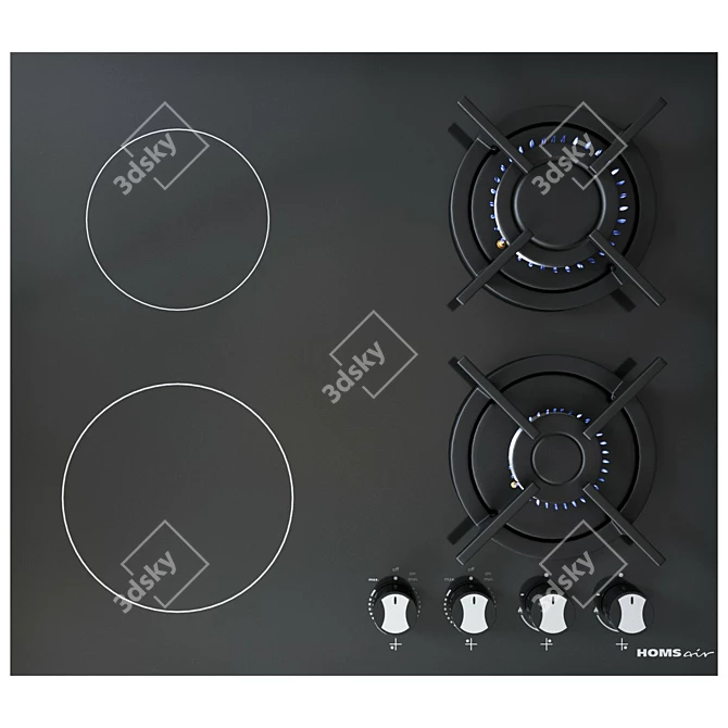 PBR Glossiness Compatible Cooktop 3D model image 1