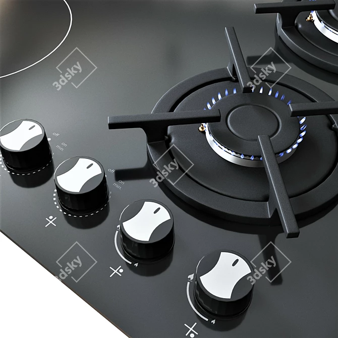 PBR Glossiness Compatible Cooktop 3D model image 2