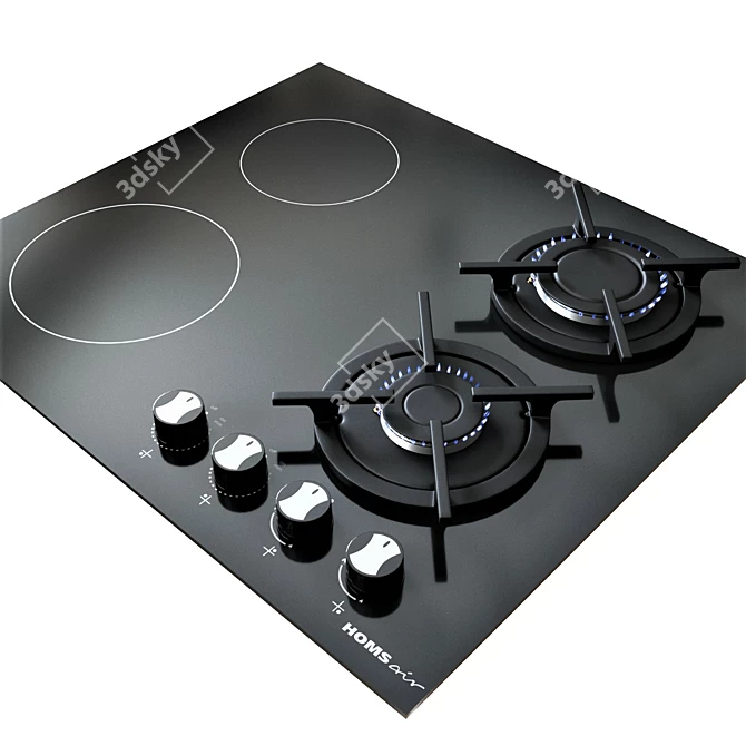 PBR Glossiness Compatible Cooktop 3D model image 3