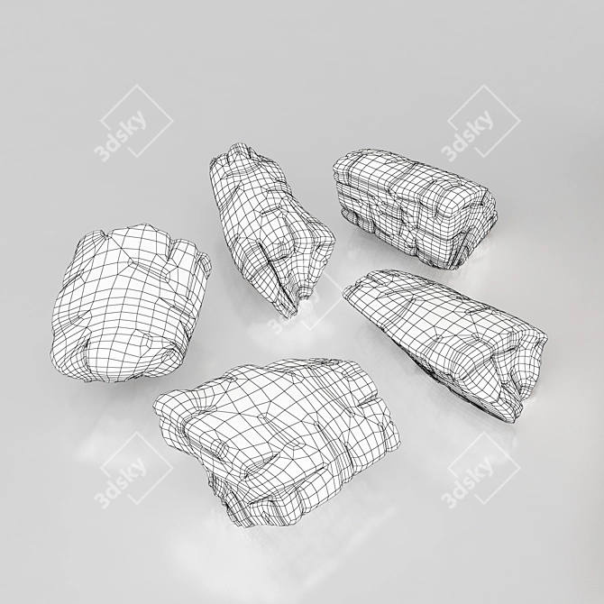 Portable Bundle: Paper Bag, Firewood, Charcoal 3D model image 6