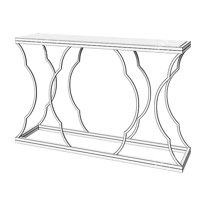 Elegant Gold Leaf Console Table 3D model image 2