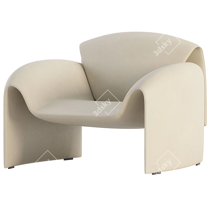 Elegant Le Club Armchair Design 3D model image 5