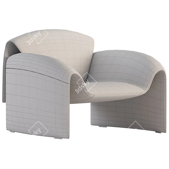 Elegant Le Club Armchair Design 3D model image 6