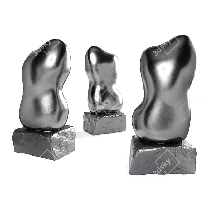 Title: Amorph Metal Plaster Figure 3D model image 2