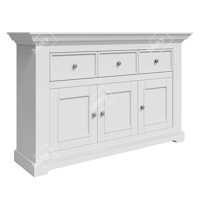 Forest Sideboard Chest 3 Doors 3D model image 3