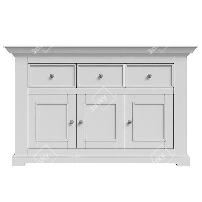 Forest Sideboard Chest 3 Doors 3D model image 4