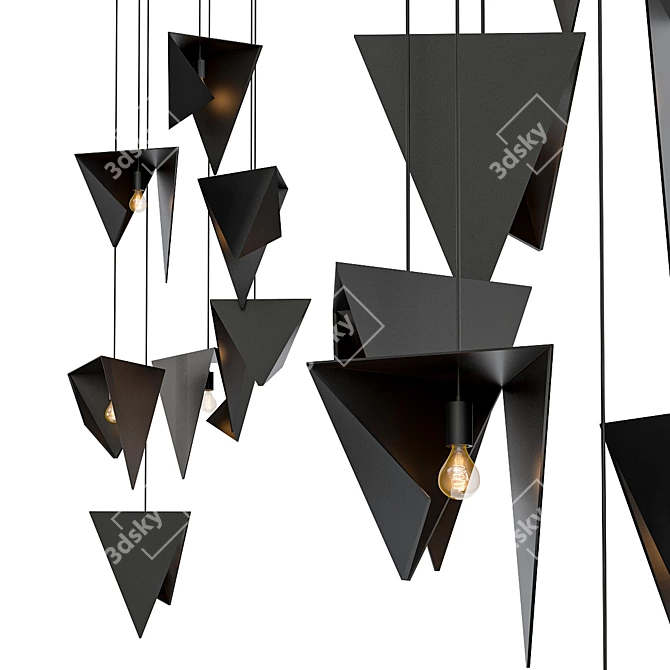 Black Bird Chandelier 7-Light 3D model image 1