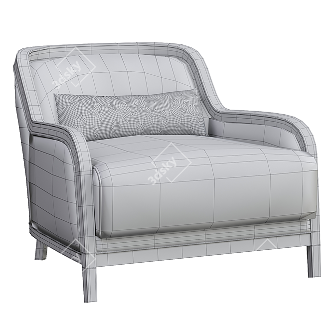 Elegant Charlotte Armchair Design 3D model image 3