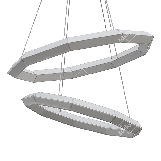 Elegant Helvetia S Chandelier 3D model image 2