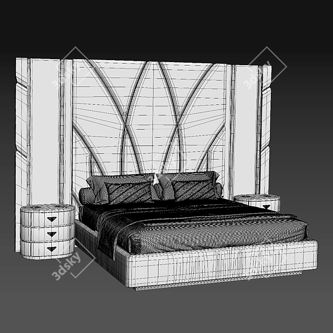 Elve Luxury Bed 3D model image 6