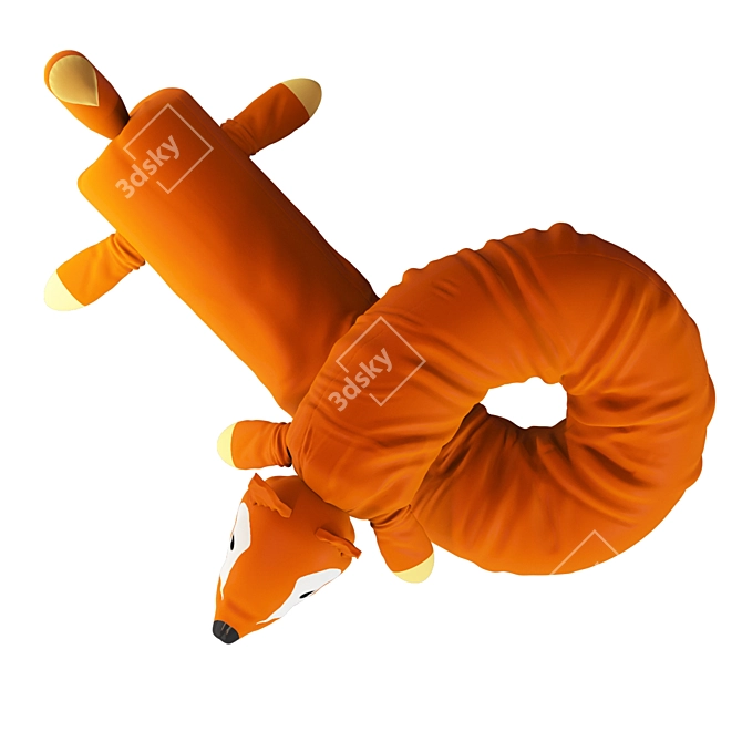 Cozy Long Fox Pillow Plush 3D model image 4