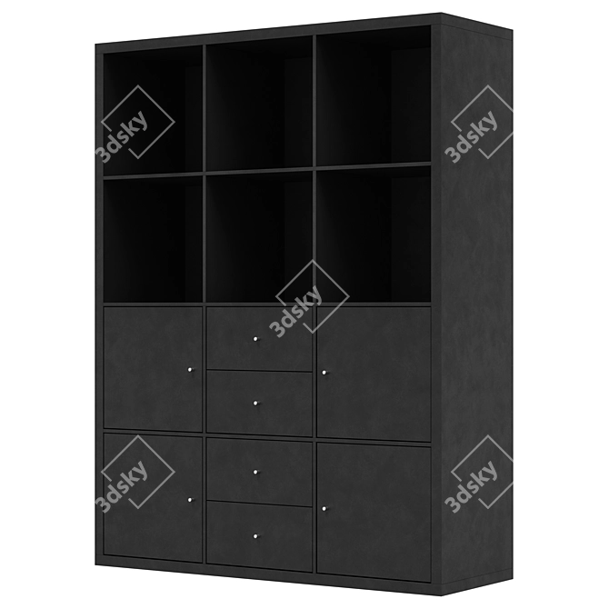 Modern Storage Unit with 6 Shelves 3D model image 4