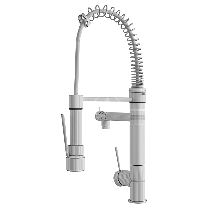 Modern Gold Kitchen Sink Faucet 3D model image 3