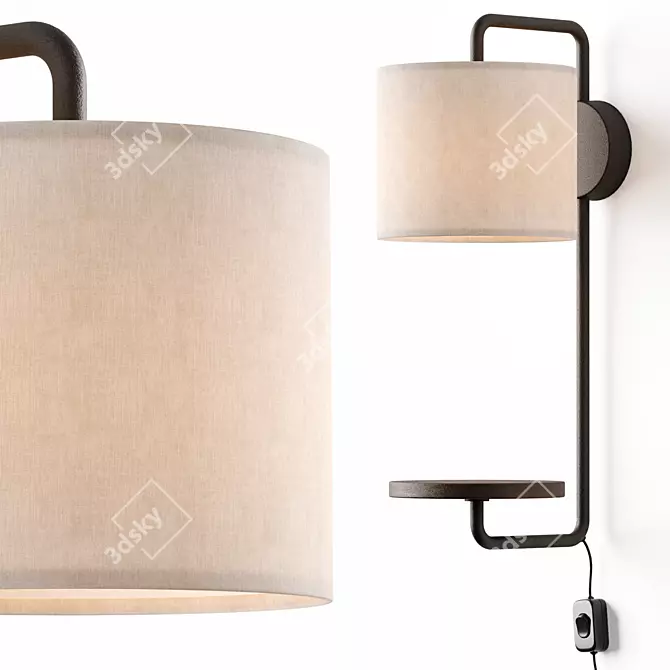 Vintage Style Plug-in Wall Sconce 3D model image 1