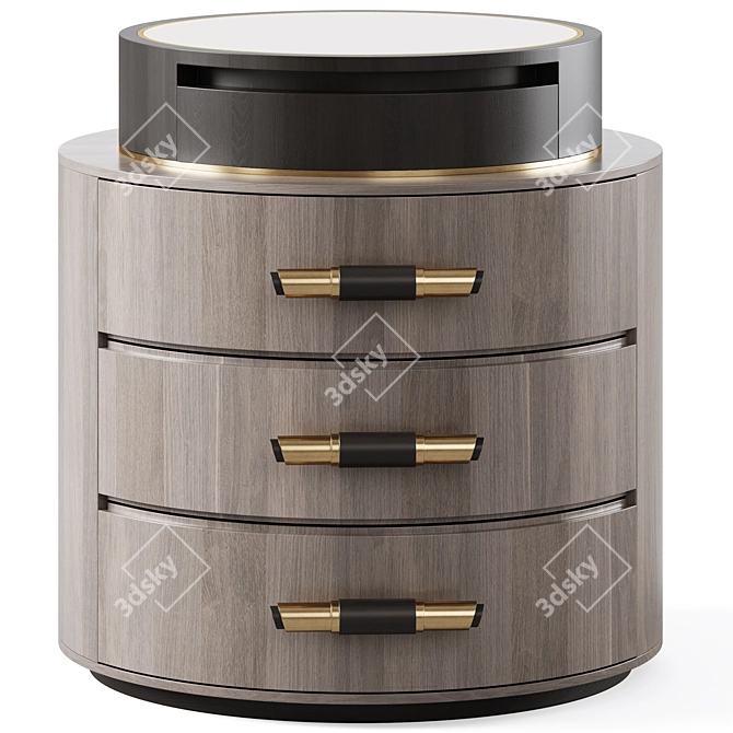 Elegant Tulsa Bedside Table 3D model image 2