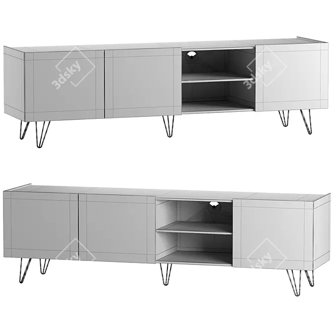 Leman-2 TV Stand, Marble Finish 3D model image 2