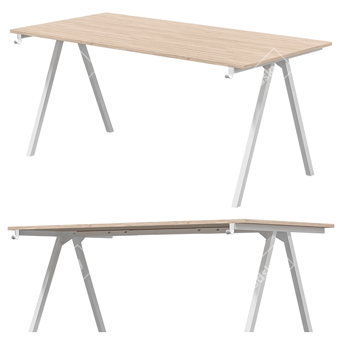 Modern Writing Desk, IKEA TROTTEN 3D model image 1