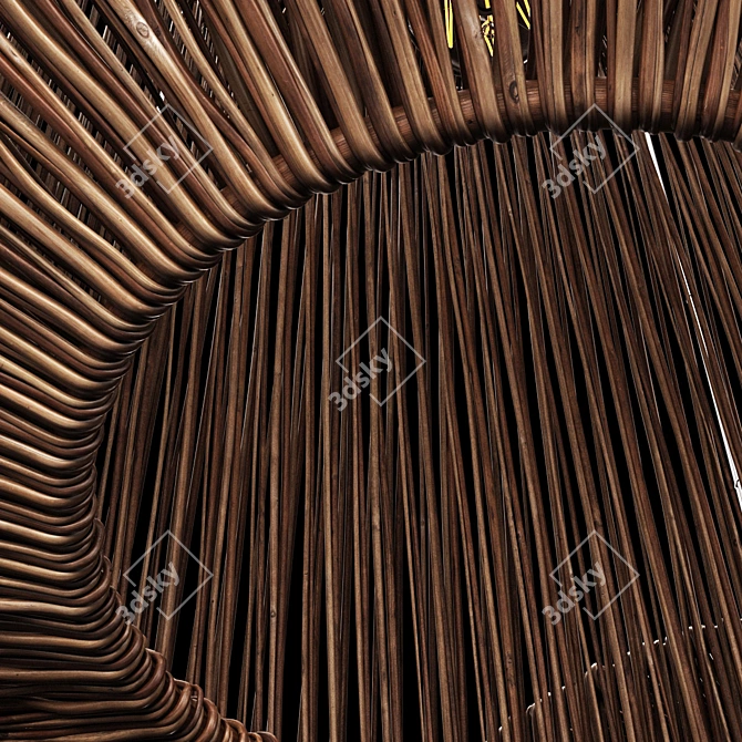 Rattan Barrel Chandelier, 3D Model 3D model image 3