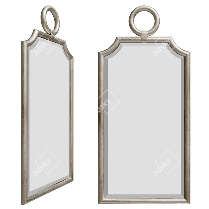Antique Silver Louvre Mirror 3D model image 1