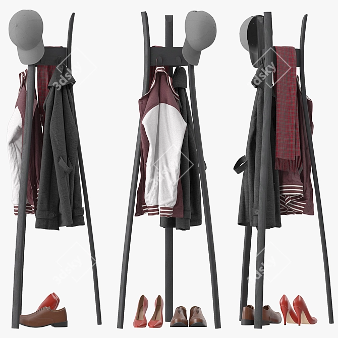 Modern Aki Coat Rack Stand 3D model image 3