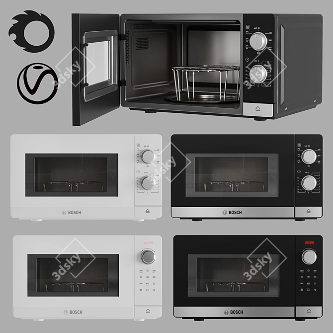 Bosch Microwave FEL020MS2B Model 3D model image 1