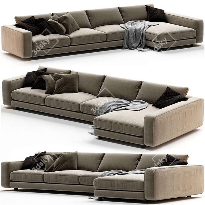 Contemporary Modular Sofa Sinfonia 3D model image 1