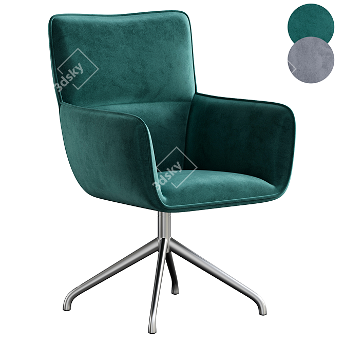 Modern Swivel Kitchen Chair 3D model image 2