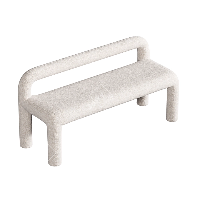 Modern Low-Back Dining Bench 3D model image 1